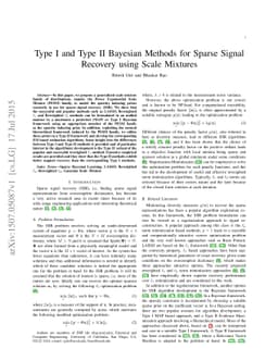 Type I and Type II Bayesian Methods for Sparse Signal Recovery using
  Scale Mixtures