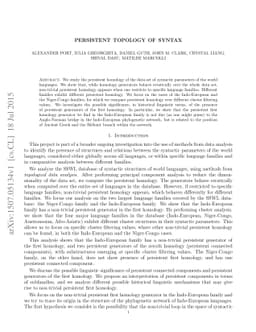 Persistent Topology of Syntax