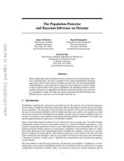 The Population Posterior and Bayesian Inference on Streams