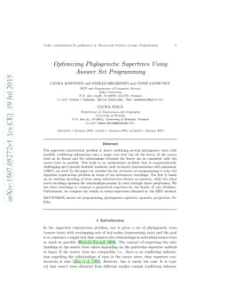 Optimizing Phylogenetic Supertrees Using Answer Set Programming