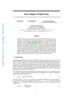 Fast Adaptive Weight Noise