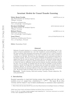 Invariant Models for Causal Transfer Learning