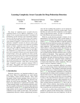 Learning Complexity-Aware Cascades for Deep Pedestrian Detection