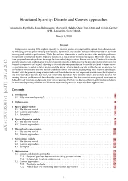 Structured Sparsity: Discrete and Convex approaches