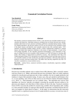 Canonical Correlation Forests