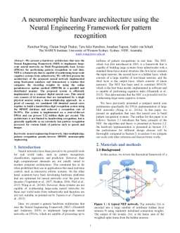 A neuromorphic hardware architecture using the Neural Engineering
  Framework for pattern recognition
