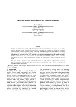 A Review of Network Traffic Analysis and Prediction Techniques
