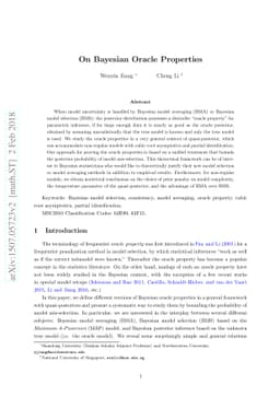 On Bayesian Oracle Properties