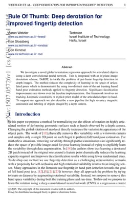 Rule Of Thumb: Deep derotation for improved fingertip detection