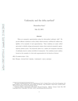 Uniformity and the delta method