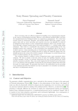 Noisy Rumor Spreading and Plurality Consensus