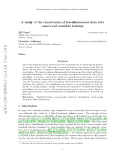 A study of the classification of low-dimensional data with supervised
  manifold learning