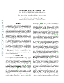 Discriminative Segmental Cascades for Feature-Rich Phone Recognition