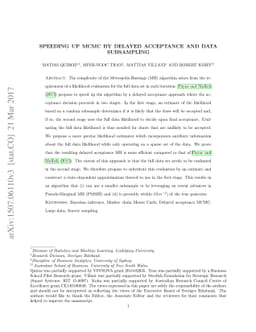 Speeding Up MCMC by Delayed Acceptance and Data Subsampling