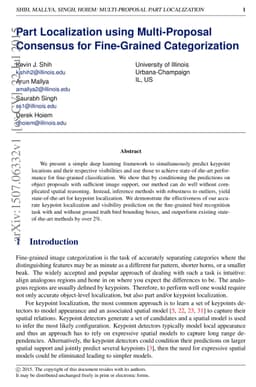 Part Localization using Multi-Proposal Consensus for Fine-Grained
  Categorization