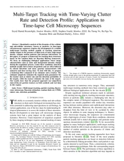 Multi-Target Tracking with Time-Varying Clutter Rate and Detection
  Profile: Application to Time-lapse Cell Microscopy Sequences