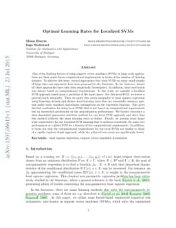 Optimal Learning Rates for Localized SVMs