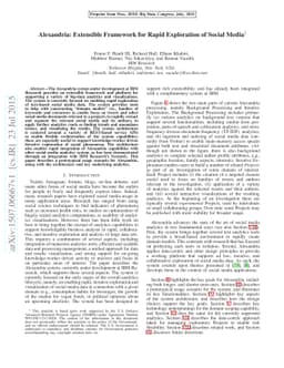 Alexandria: Extensible Framework for Rapid Exploration of Social Media
