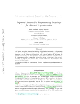 Improved Answer-Set Programming Encodings for Abstract Argumentation
