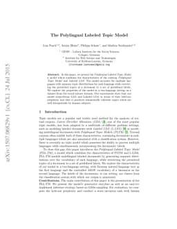 The Polylingual Labeled Topic Model