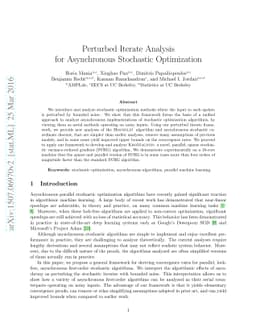 Perturbed Iterate Analysis for Asynchronous Stochastic Optimization