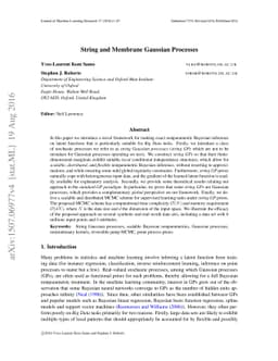 String and Membrane Gaussian Processes