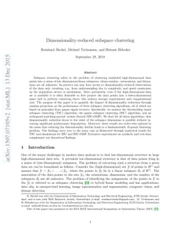 Dimensionality-reduced subspace clustering