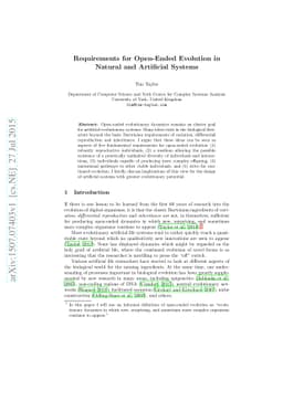 Requirements for Open-Ended Evolution in Natural and Artificial Systems