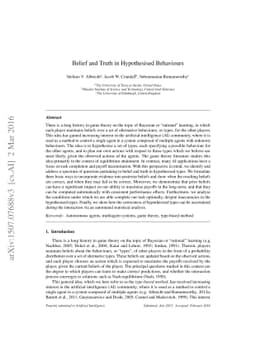 Belief and Truth in Hypothesised Behaviours
