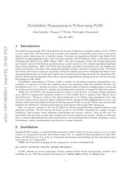 Probabilistic Programming in Python using PyMC