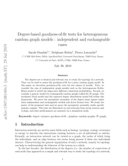 Degree-based goodness-of-fit tests for heterogeneous random graph models
  : independent and exchangeable cases