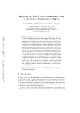 Migrating to Cloud-Native Architectures Using Microservices: An
  Experience Report