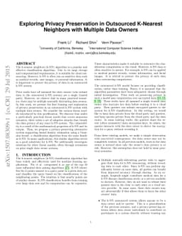 Exploring Privacy Preservation in Outsourced K-Nearest Neighbors with
  Multiple Data Owners