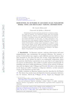 Robustness to outliers in location-scale parameter model using
  log-regularly varying distributions