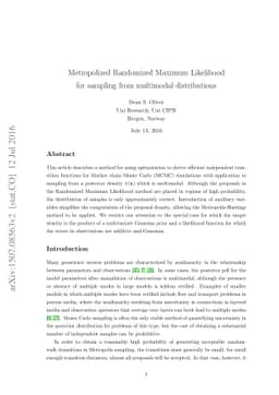 Metropolized Randomized Maximum Likelihood for sampling from multimodal
  distributions