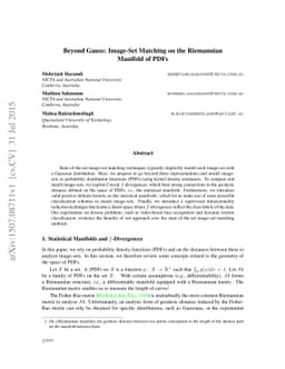 Beyond Gauss: Image-Set Matching on the Riemannian Manifold of PDFs