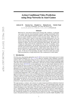 Action-Conditional Video Prediction using Deep Networks in Atari Games