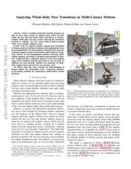 Analyzing Whole-Body Pose Transitions in Multi-Contact Motions
