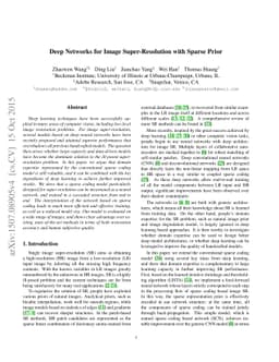 Deep Networks for Image Super-Resolution with Sparse Prior