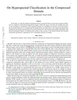 On Hyperspectral Classification in the Compressed Domain