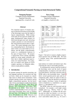Compositional Semantic Parsing on Semi-Structured Tables