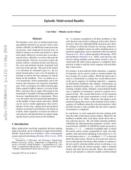 Episodic Multi-armed Bandits