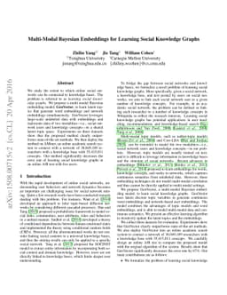 Multi-Modal Bayesian Embeddings for Learning Social Knowledge Graphs