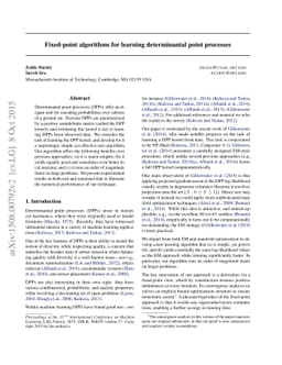 Fixed-point algorithms for learning determinantal point processes