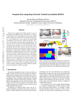 Semantic Pose using Deep Networks Trained on Synthetic RGB-D
