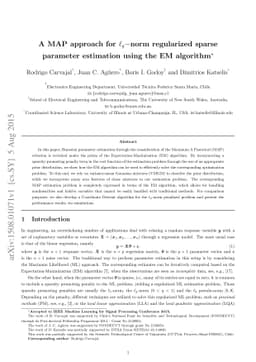 A MAP approach for $\ell_q$-norm regularized sparse parameter estimation
  using the EM algorithm