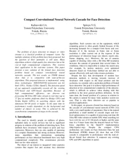 Compact Convolutional Neural Network Cascade for Face Detection