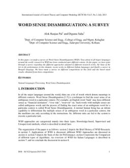 Word sense disambiguation: a survey
