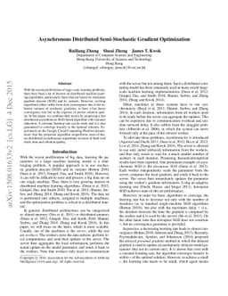 Asynchronous Distributed Semi-Stochastic Gradient Optimization
