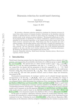 Dimension reduction for model-based clustering